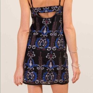 Francesca’s hand beaded mini dress size small new with tags